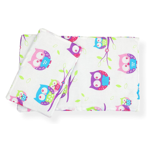 CuddlyZOO Reversible Dolls Teddy Bedding Set - Pink Owls