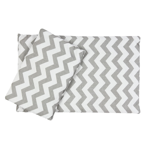 CuddlyZOO Reversible Dolls Teddy Bedding Set - Grey Stripes