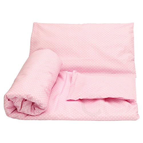 Olobaby Cot Duvet Cover and Pillowcase Set - Pink Spots