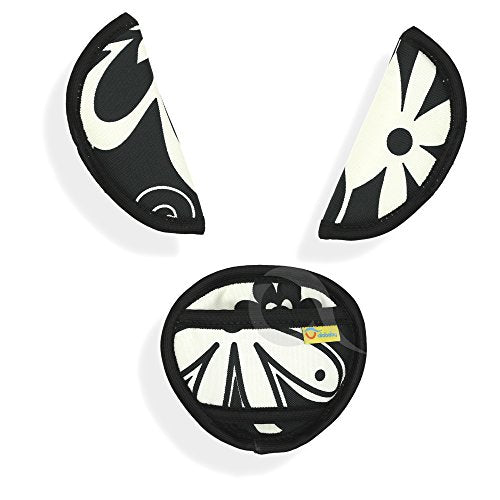 Oval Comfort Olobaby Belt Pads (B&W Dark Flowers)