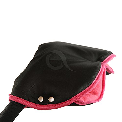 Sheep Wool Hand Warmer Muffs (Black & Pink)