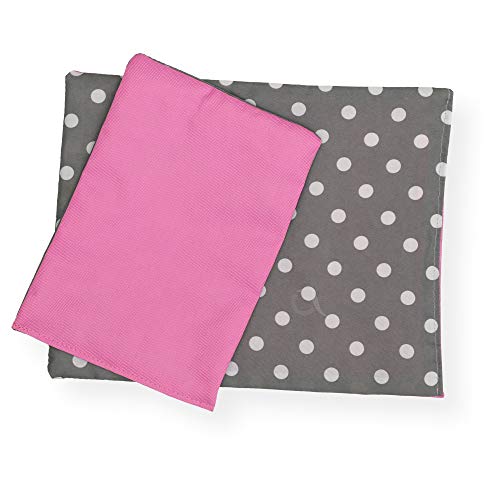 CuddlyZOO Reversible Dolls Teddy Bedding Set - Grey Polka Dots