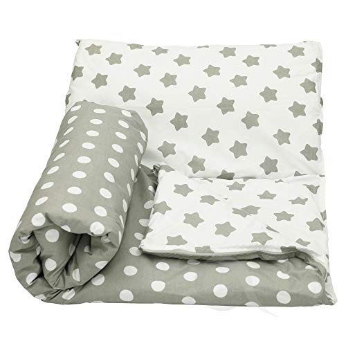 Olobaby Cot Duvet Cover and Pillowcase Set - Charcoal Stars