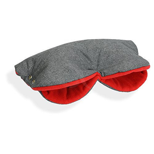 Sheep Wool Hand Warmer Muffs (Charcoal Crimson)