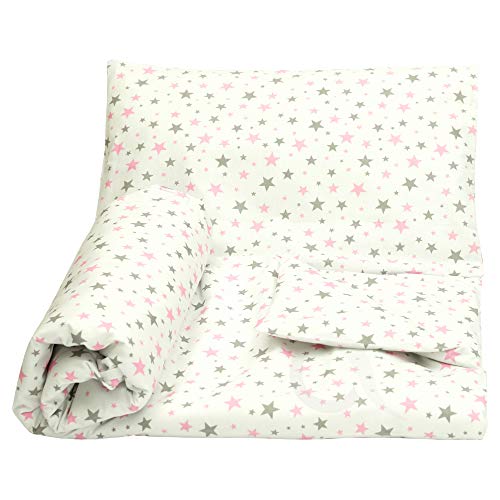 Olobaby Cot Duvet Cover and Pillowcase Set - White Multi-Stars