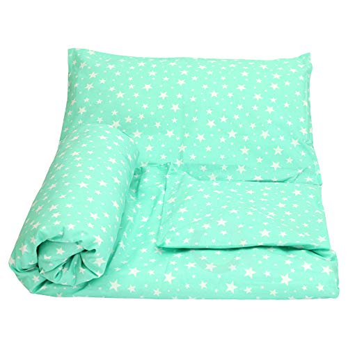 Olobaby Cot Duvet Cover and Pillowcase Set - Mint Stars