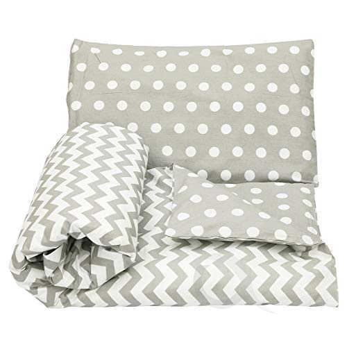 Olobaby Cot Duvet Cover and Pillowcase Set - Stripe & Spots Blend