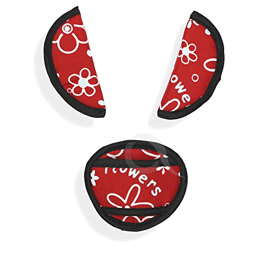 Oval Comfort Olobaby Belt Pads (Red Flowers)