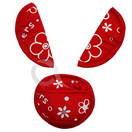 Oval Comfort Olobaby Belt Pads (Crimson Flowers)