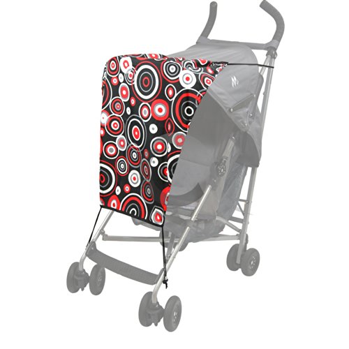 SPF 50+ Sun Sail: Ultimate Sunshade for Prams (Red Loops)