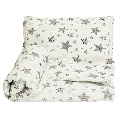 Olobaby Cot Duvet Cover and Pillowcase Set - Starry Cremé