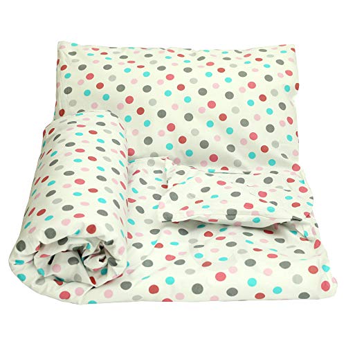 Olobaby Cot Duvet Cover and Pillowcase Set - Spotty White