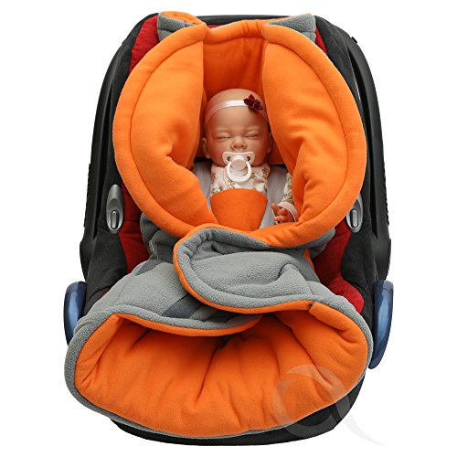 Cozy Polar Fleece Car Seat Cocoon Wrap - Orange