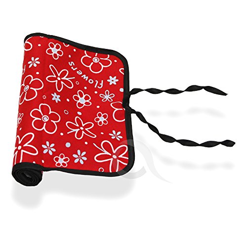 Roll n Go Travel Baby Changing Mat (Red Animated Flowers)