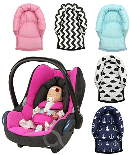 Infant Baby Toddler car seat , stroller head hugger support pillow cotton (black/cloud)