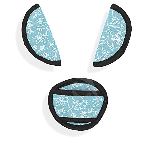 Oval Comfort Olobaby Belt Pads (Blue Flowers)