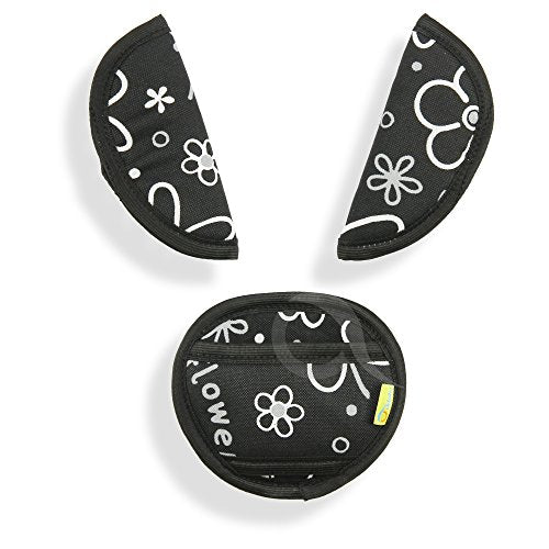 Oval Comfort Olobaby Belt Pads (Black Flowers)