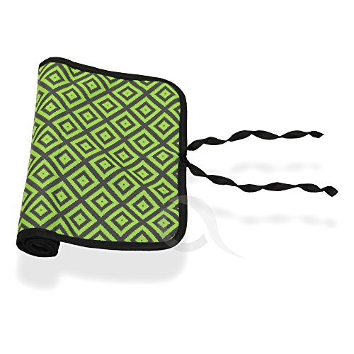 Roll n Go Travel Baby Changing Mat (Green Diamonds)