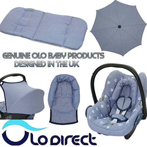 UNIVERSAL Infant Baby Toddler car seat , stroller head support pillow PRINTED DENIM