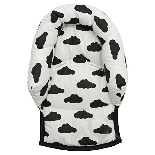 Infant Baby Toddler car seat , stroller head hugger support pillow cotton (black/cloud)