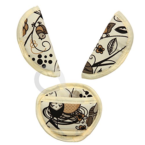 Oval Comfort Olobaby Belt Pads (Cream Owl Swirls)